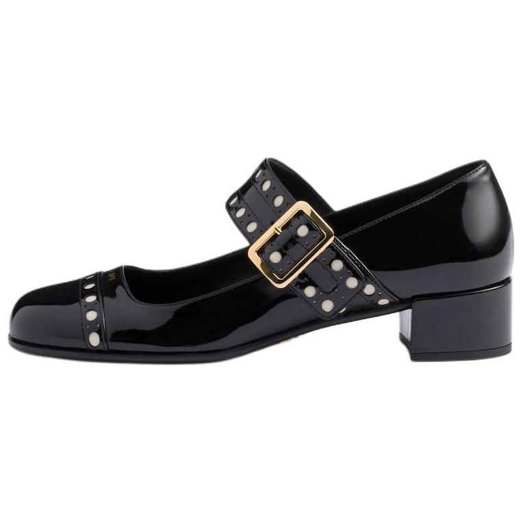(Women) PRADA Patent Leather Mary Jane Block Heels 3.5cm Black 1I816N_069_F0002_F_035