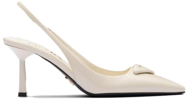 (W) Escarpins Prada Talons Aiguille Blancs en Cuir Verni à Boucle et Bout Pointu 1I901M_JHR_F0304_F_A075 Order (W) Escarpins Prada Talons Aiguille Blancs en Cuir Verni à Boucle et Bout Pointu 1I901M_JHR_F0304_F_A075