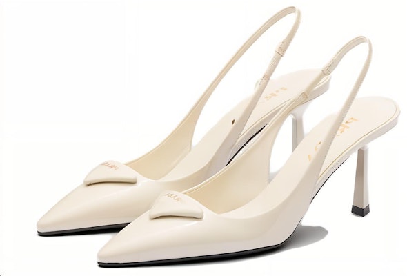 (Women) Prada Patent Leather Pointed-Toe Buckle Stiletto High Heels 'White' 1I901M_JHR_F0304_F_A075 Lookbook (Women) Prada Patent Leather Pointed-Toe Buckle Stiletto High Heels 'White' 1I901M_JHR_F0304_F_A075