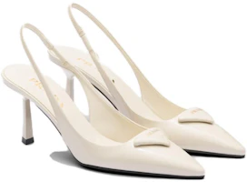 Shop (W) プラダ パテント 白 ポインテッドトゥ バックル スティレット 1I901M_JHR_F0304_F_A075