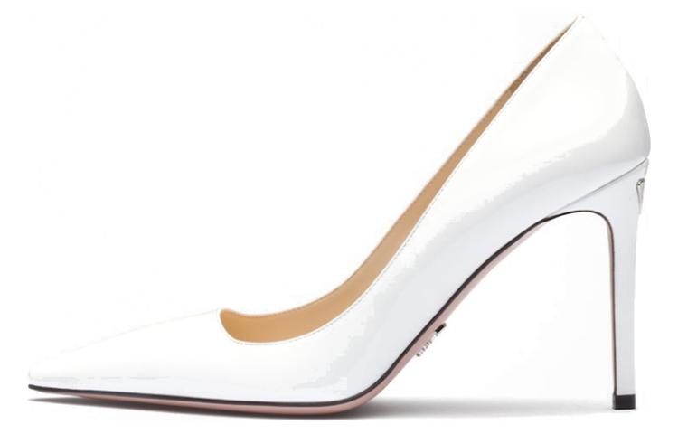 (Women) Prada Patent Leather Pointed-Toe Stiletto Heels 'White' 1I166N_069_F0009_F_095