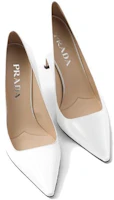 Lookbook PRADA 漆皮 套穿尖頭 細跟 高筒鞋 9.5cm 女款 白色
