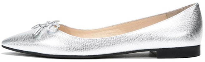 (Women) Prada Patent Leather Pointed Toe Flats 'Silver' 1F599L_3KGD_F0118_F_012 (Women) Prada Patent Leather Pointed Toe Flats 'Silver' 1F599L_3KGD_F0118_F_012