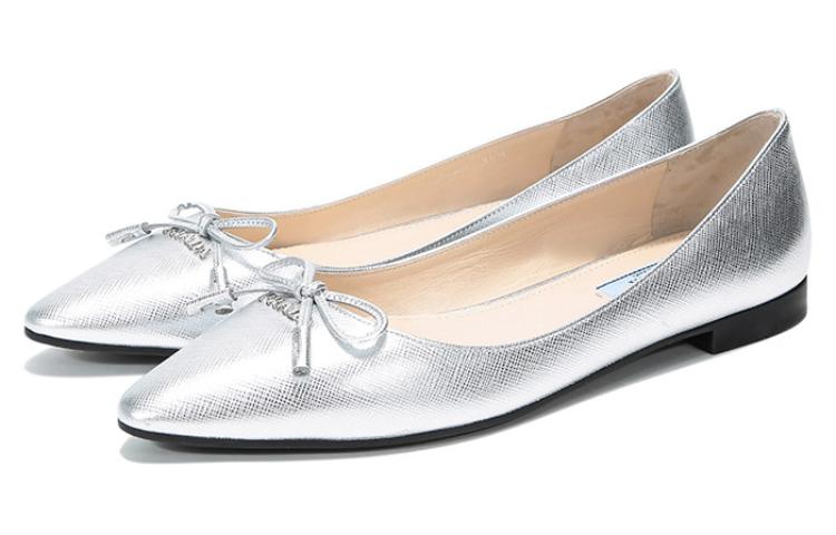 Lookbook (W) Ballerine Prada in Pelle Verniciata a Punta ''Argento'' 1F599L_3KGD_F0118_F_012