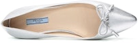 Purchase (W) Prada Kasut Rata Kulit Berkilat Hujung Tajam 'Perak' 1F599L_3KGD_F0118_F_012
