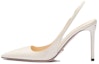 Buy (W) Prada Kasut Tumit Tinggi Slingback Kulit Kilat 'Putih Gading' 1I164N_069_F0304_F_095