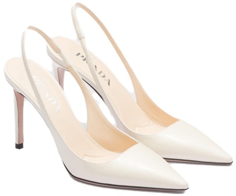 (W) Prada Zapatos Slingback de Charol Blanco Marfil Tacón de Aguja 1I164N_069_F0304_F_095 Order (W) Prada Zapatos Slingback de Charol Blanco Marfil Tacón de Aguja 1I164N_069_F0304_F_095