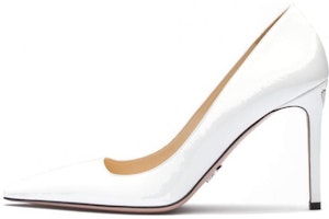 (Women) Prada Patent Leather Pointed-Toe Stiletto Heels 'White' 1I166N_069_F0009_F_095 (Women) Prada Patent Leather Pointed-Toe Stiletto Heels 'White' 1I166N_069_F0009_F_095
