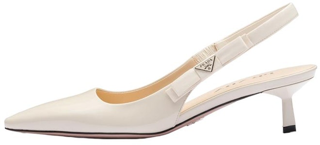 PRADA 亮皮 蝴蝶結 尖頭 細跟 高筒鞋 女款 白色 Buy PRADA 亮皮 蝴蝶結 尖頭 細跟 高筒鞋 女款 白色