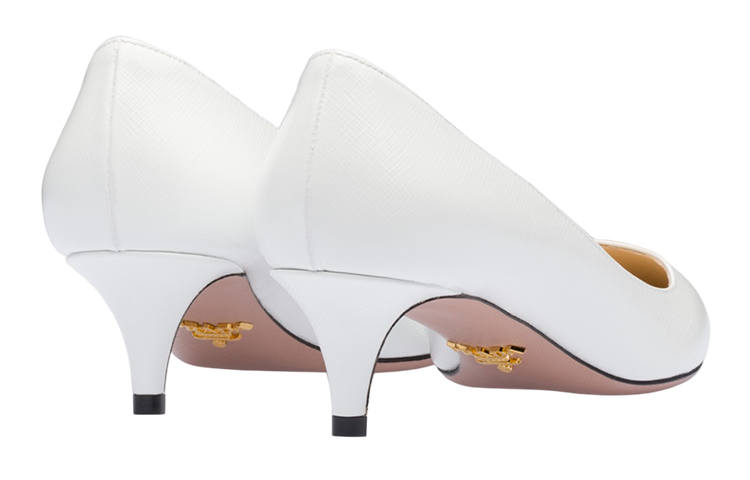 (W) Prada Patent Leather Pointed Toe Stiletto Mid-Heels 'White' 圖 4