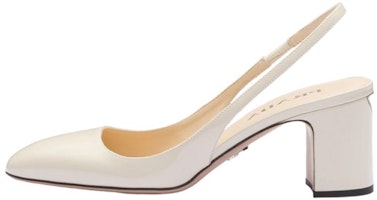 (Women) Prada Patent Leather Slip-On Round-Toe Block Heel 'Ivory' 1I173N_069_F0304_F_065 (Women) Prada Patent Leather Slip-On Round-Toe Block Heel 'Ivory' 1I173N_069_F0304_F_065