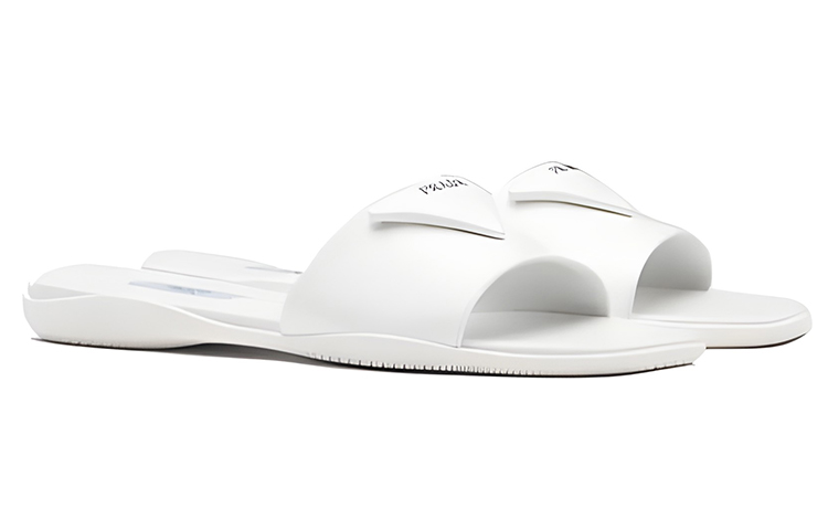 (W) Prada Patent Leather Slippers 'White' 圖 3