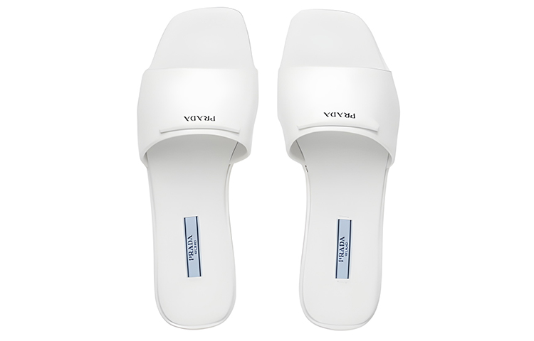 (W) Prada Patent Leather Slippers 'White' 圖 4