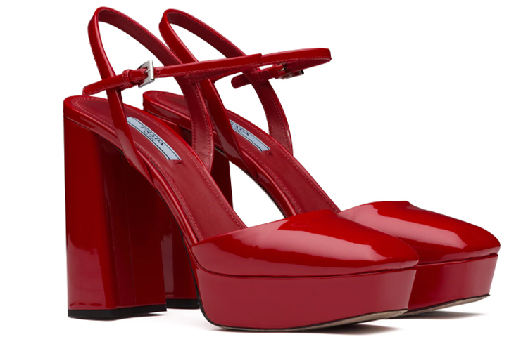 靴 PRADA square toe strap heels 36 Prada Black Leather Block Heel Square Toe Pumps Size 36 Prada | TLC US