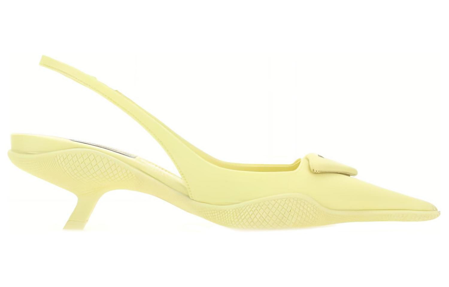 Order (W) Prada Lakleren Strap Puntige Block Hak Pumps ''Geel'' 1I565M_W08_F0569_F_A045