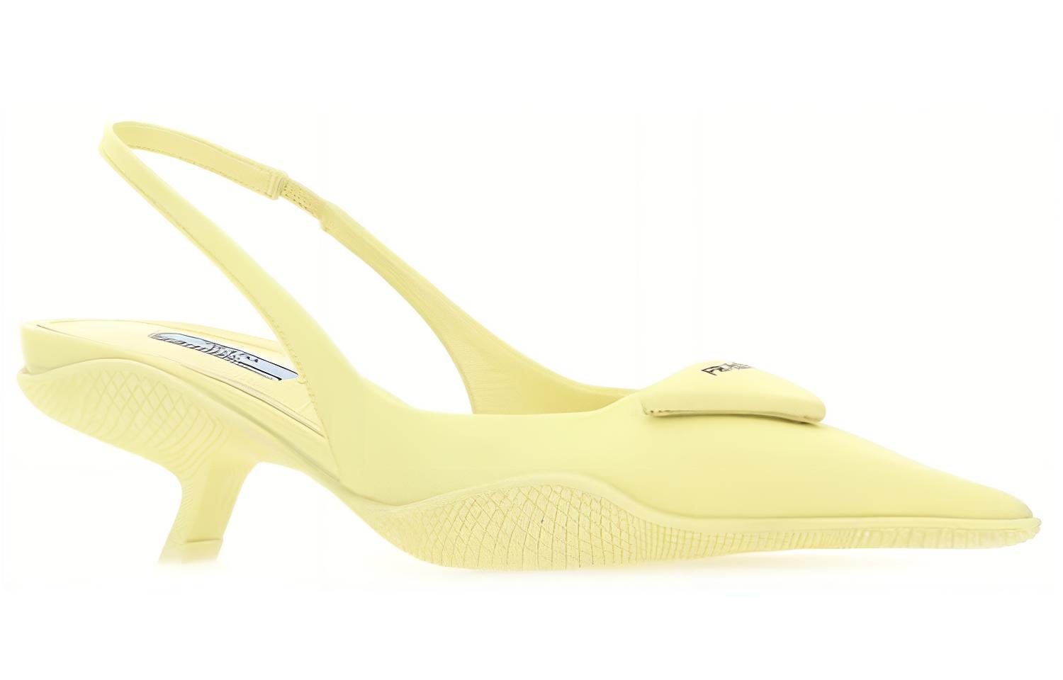 Lookbook (W) Prada Lakleren Strap Puntige Block Hak Pumps ''Geel'' 1I565M_W08_F0569_F_A045