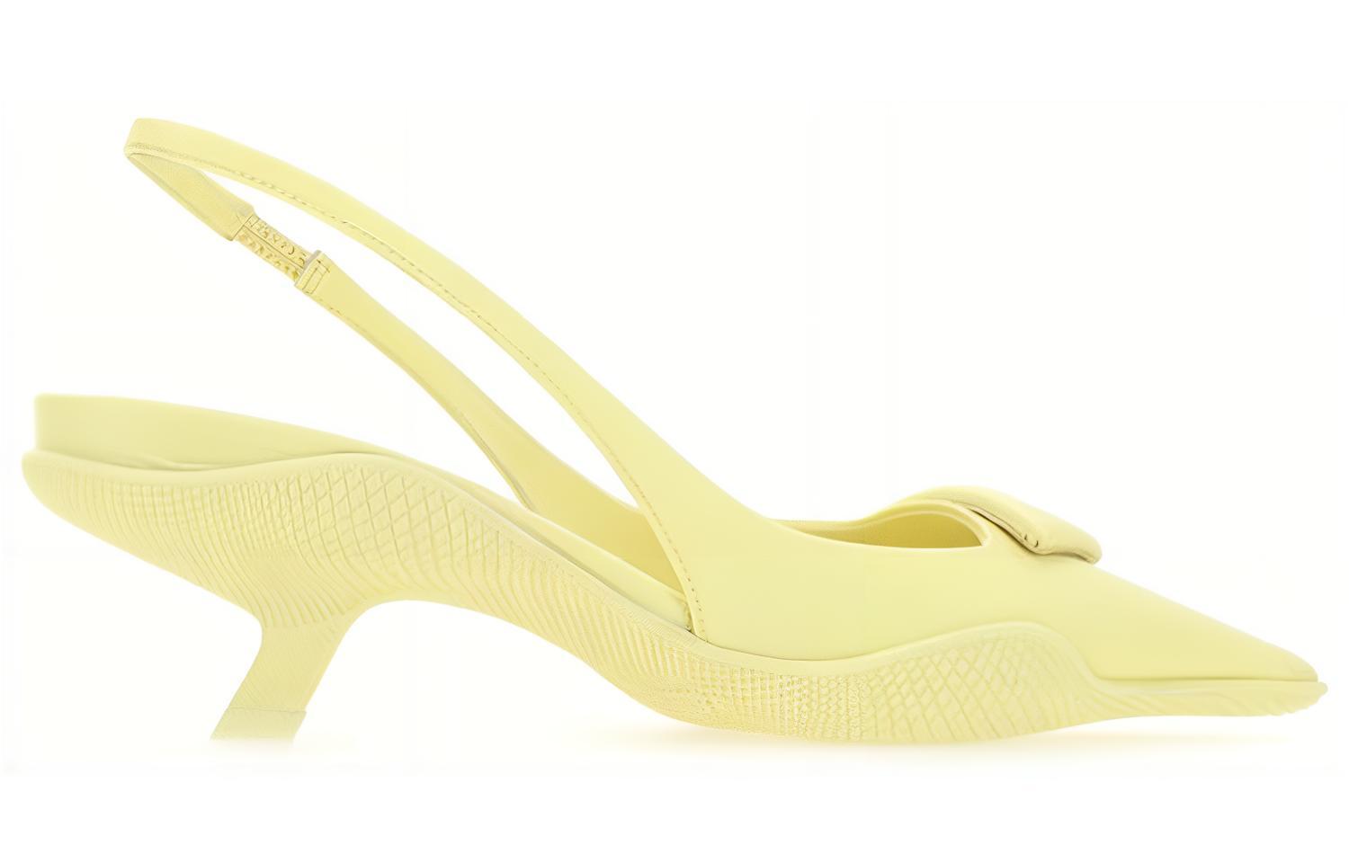 Shop (W) Prada Lakleren Strap Puntige Block Hak Pumps ''Geel'' 1I565M_W08_F0569_F_A045