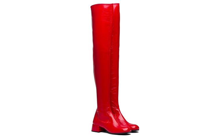 (W) Prada Patent Leather Tall Boots 'Red' 圖 3