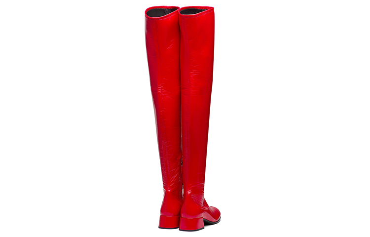 (W) Prada Patent Leather Tall Boots 'Red' 圖 4