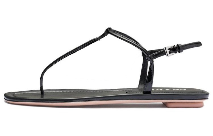 Buy (W) 프라다 블랙 에나멜 통 샌들 (Prada Black Enamel Thong Sandals) 1Y558B_JHR_F0002_F_005