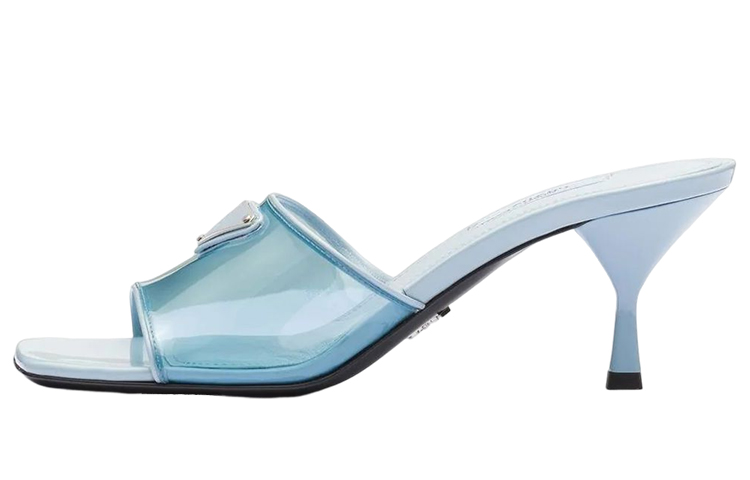(Women) Prada Patent Leather Triangle Logo Stiletto Sandals 'Blue Fashion' 1XX644_3N09_F0076_F_065