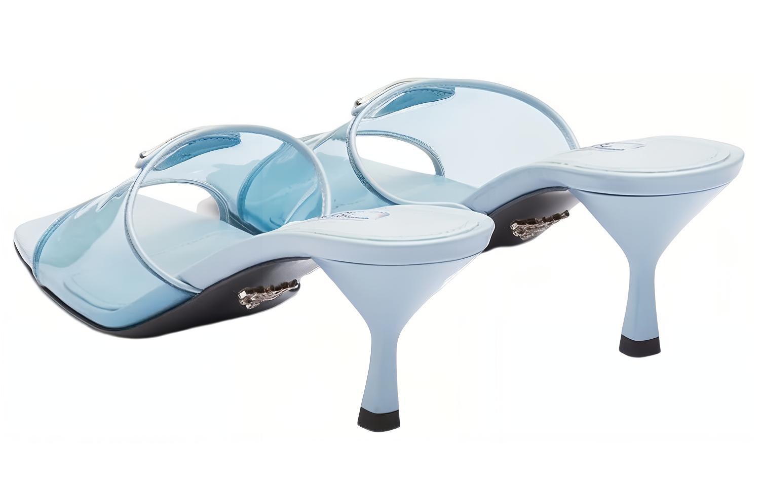 Shop (W) Sandalias de Tacón Prada de Cuero Charol Logo Triángulo 'Azul Moda' 1XX644_3N09_F0076_F_065