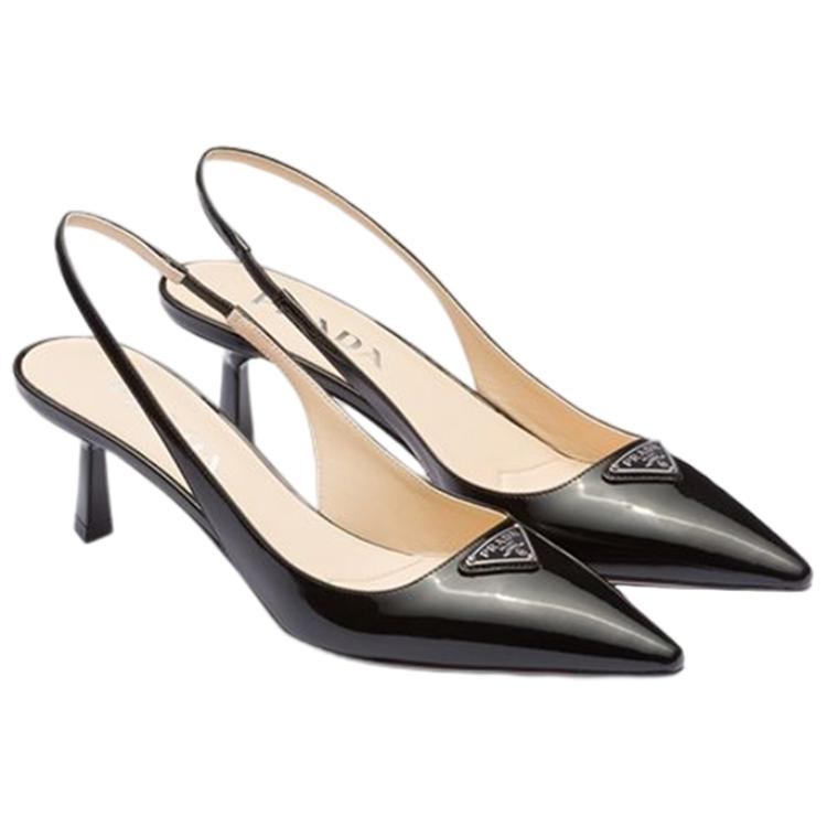 (W) Prada Patent Pointed-Toe High Heels 'Black Logo' 圖 3