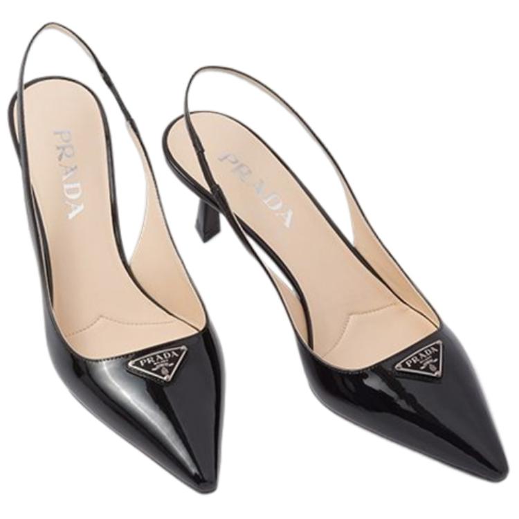 (W) Prada Patent Pointed-Toe High Heels 'Black Logo' 圖 4