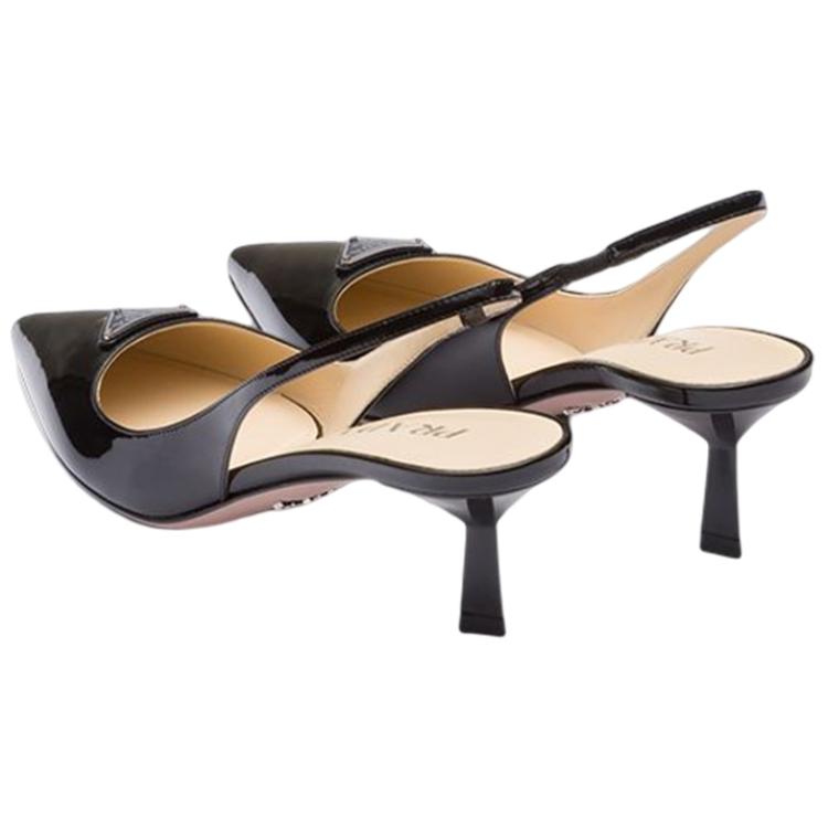 (W) Prada Patent Pointed-Toe High Heels 'Black Logo' 圖 5