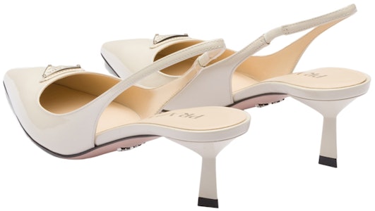 (W) Prada Kasut Tumit Tinggi 'Putih' Berhujung Tajam Patent 1I153N_069_F0304_F_055 Purchase (W) Prada Kasut Tumit Tinggi 'Putih' Berhujung Tajam Patent 1I153N_069_F0304_F_055