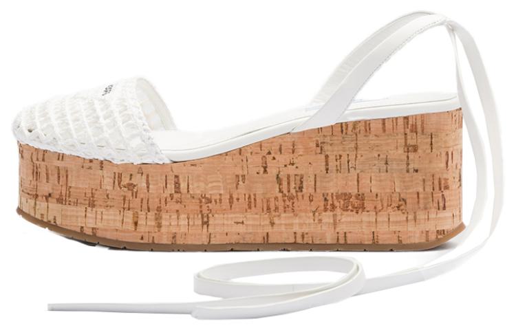 (W) Prada Platform Espadrille 'White Fashion Sandal'
