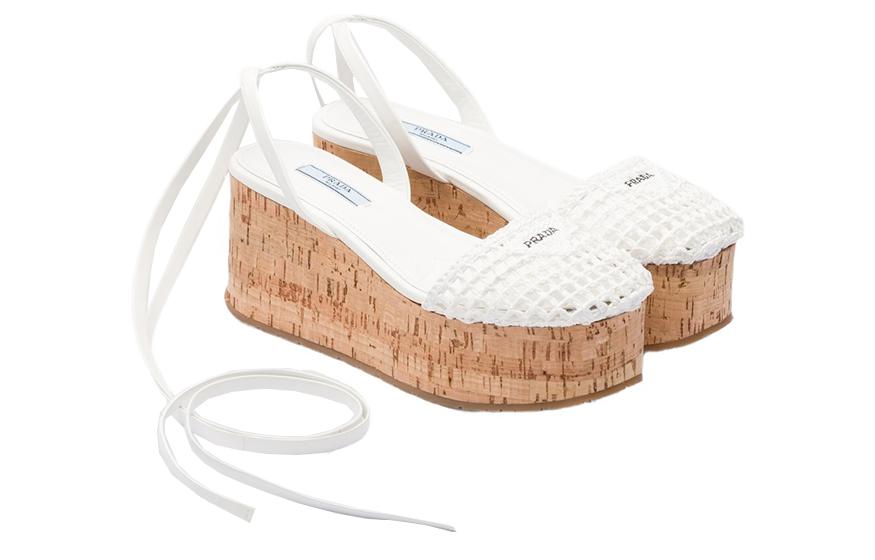 (W) Prada Platform Espadrille 'White Fashion Sandal' 圖 2