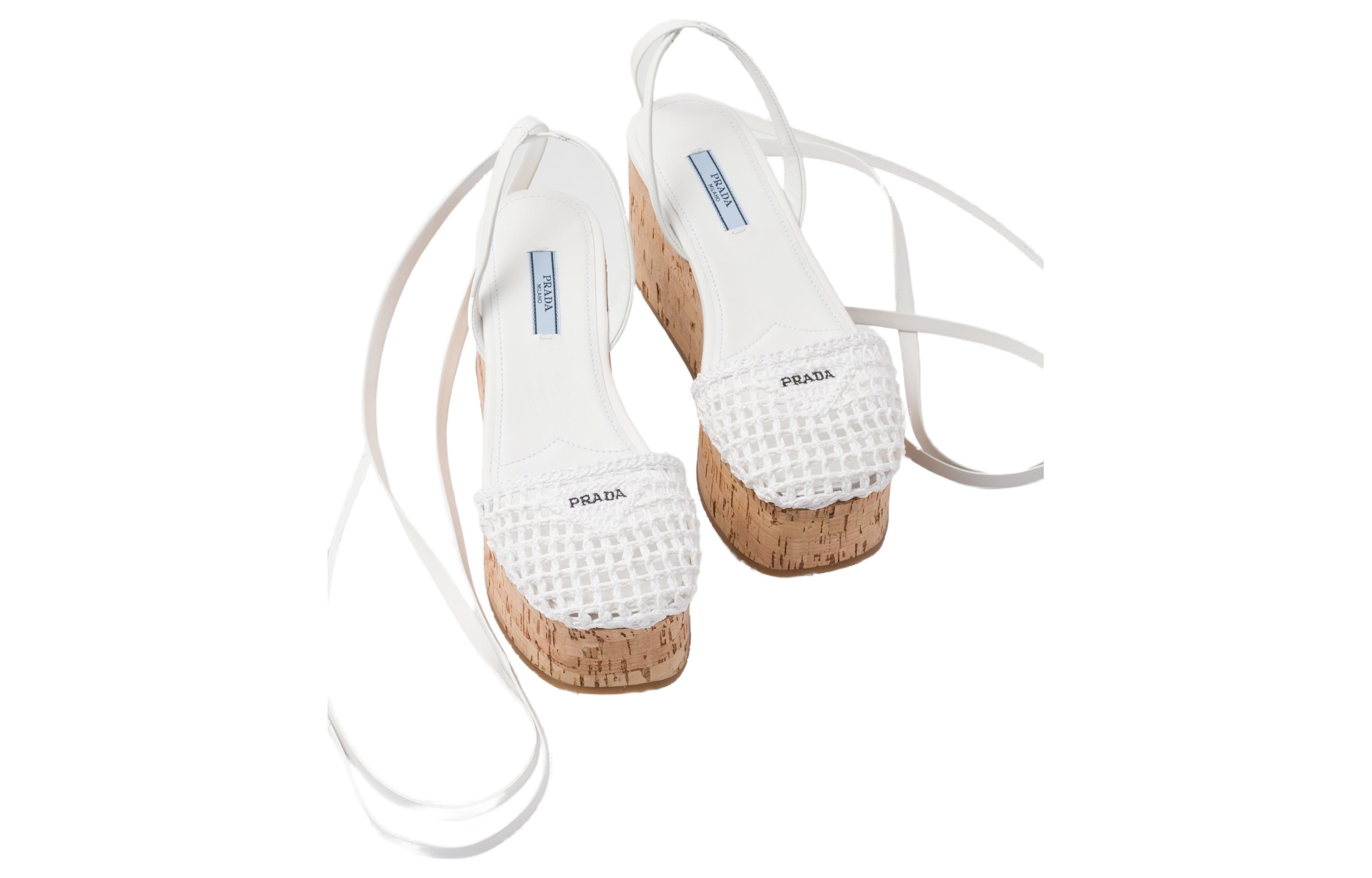 (W) Prada Platform Espadrille 'White Fashion Sandal' 圖 3