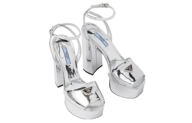 (W) Prada Platform Fashion Sandals 'Silver Leather' 圖 3