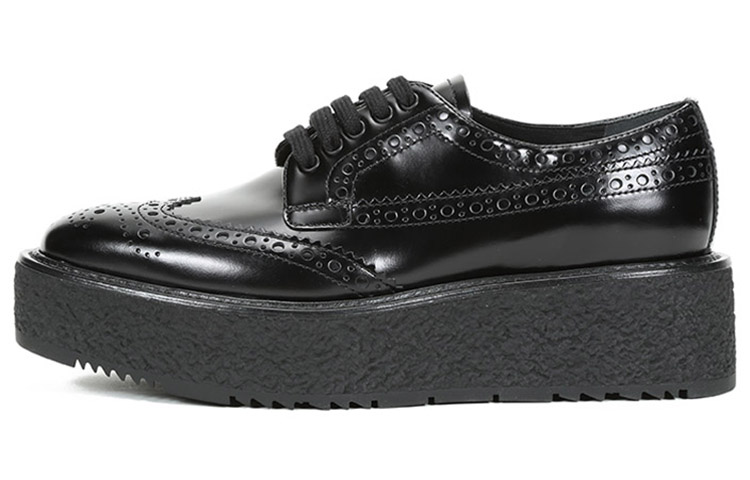 (W) Prada Platform Fashion Sneakers 'Black'