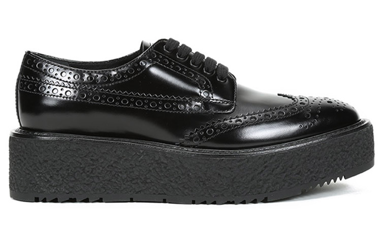 (W) Prada Platform Fashion Sneakers 'Black' 圖 2