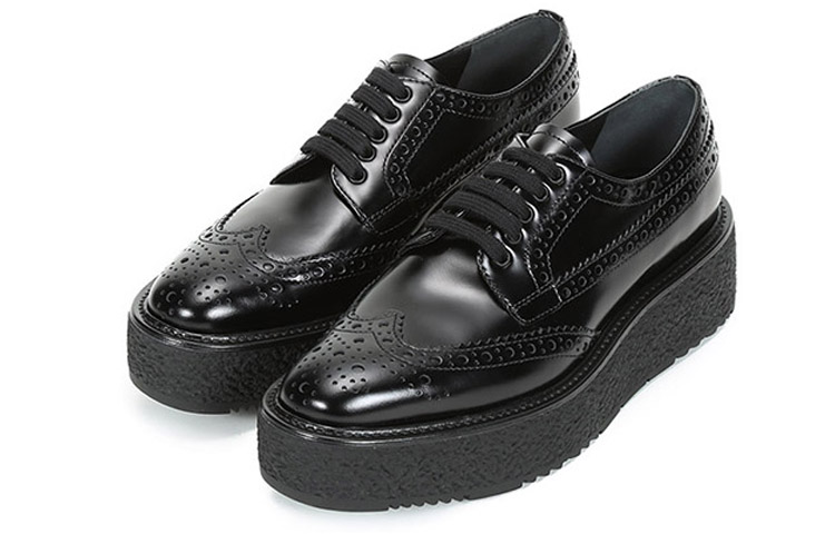 (W) Prada Platform Fashion Sneakers 'Black' 圖 3
