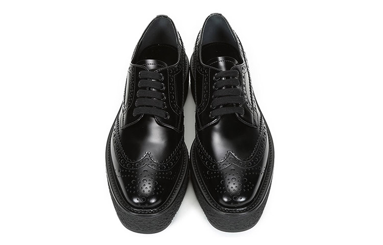 (W) Prada Platform Fashion Sneakers 'Black' 圖 4