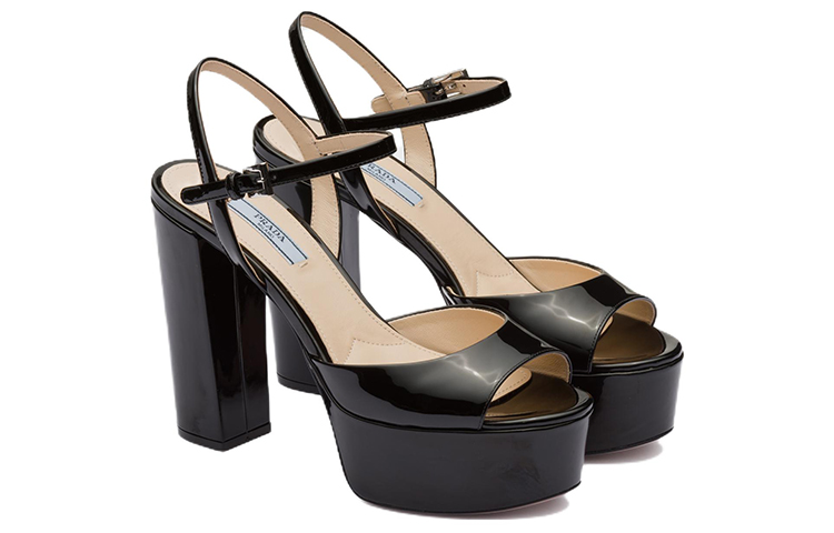 Lookbook (W) Prada Platform Hoge Hakken Zwart ''Fashion Slide'' 1XP49B_069_F0002_F_115