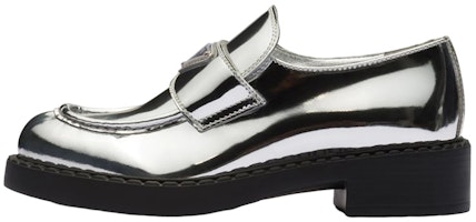 (Women) Prada Metallic 50mm Loafers Silver Leather 1D246M_3AU1_F0118_F_B050 (Women) Prada Metallic 50mm Loafers Silver Leather 1D246M_3AU1_F0118_F_B050