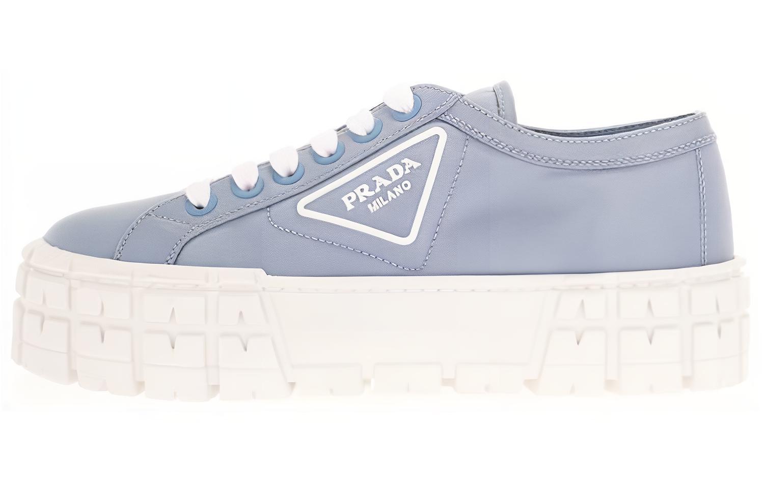 (W) Prada Platform Sneakers 'Blue Logo'