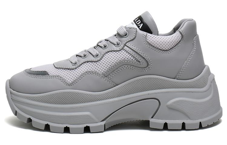 Buy PRADA 普拉達 厚底休閒運動鞋老爹鞋 女款 淺灰色