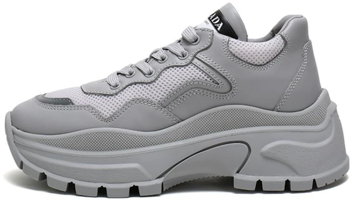 PRADA 普拉達 厚底休閒運動鞋老爹鞋 女款 淺灰色 Buy PRADA 普拉達 厚底休閒運動鞋老爹鞋 女款 淺灰色