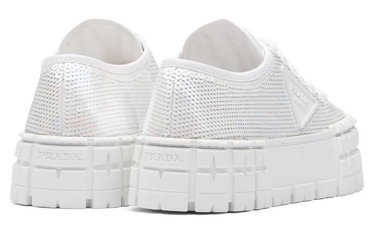 Purchase (W) Prada Plateausneaker ''Logo Paillettenstickerei Weiß'' 1E787M_959_F0009_F_050