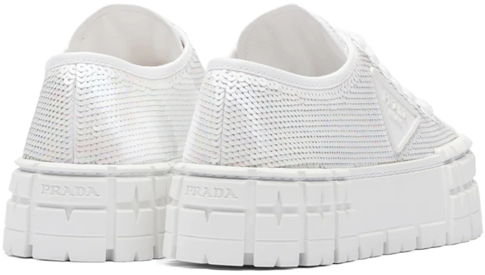 (W) Prada Plateausneaker ''Logo Paillettenstickerei Weiß'' 1E787M_959_F0009_F_050 Purchase (W) Prada Plateausneaker ''Logo Paillettenstickerei Weiß'' 1E787M_959_F0009_F_050