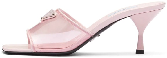 (Women) Prada Plexiglas 65mm Mule Sandals Alabaster Pink Patent Leather 1XX644_3N09_F0E18_F_065 (Women) Prada Plexiglas 65mm Mule Sandals Alabaster Pink Patent Leather 1XX644_3N09_F0E18_F_065