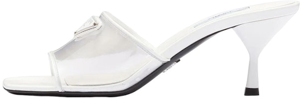 (Women) Prada Plexiglas 65mm Mule Sandals White Patent Leather 1XX644_3N09_F0009_F_065 (Women) Prada Plexiglas 65mm Mule Sandals White Patent Leather 1XX644_3N09_F0009_F_065