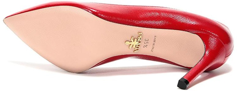 PRADA 普拉達 皮革淺口尖頭高跟鞋 女款 紅色 Details for PRADA 普拉達 皮革淺口尖頭高跟鞋 女款 紅色