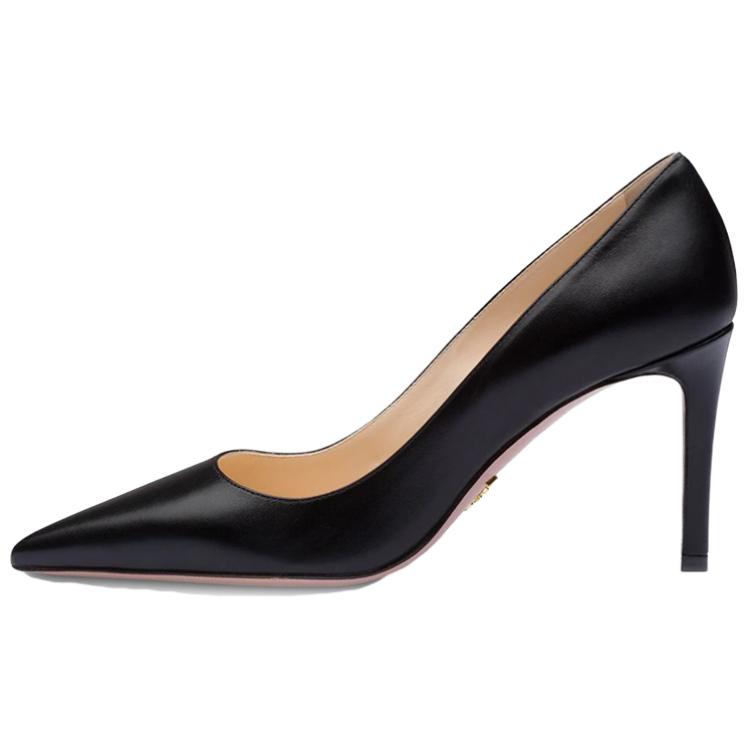 (Women) Prada Pointed-Toe Leather High Heels 'Black' 1I834I_011_F0002_F_085