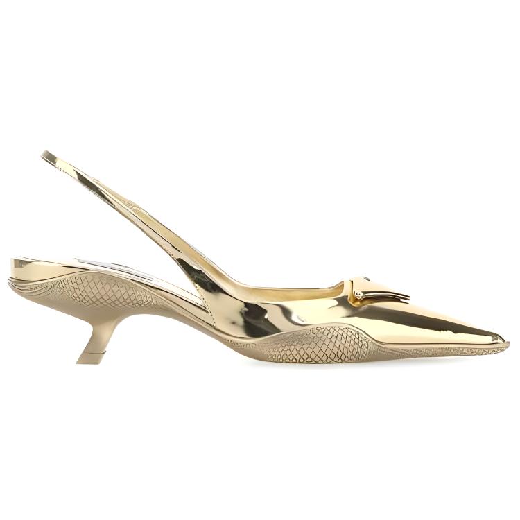 (W) Prada Pointed-Toe Leather Stiletto Heels 'Gold' 圖 2
